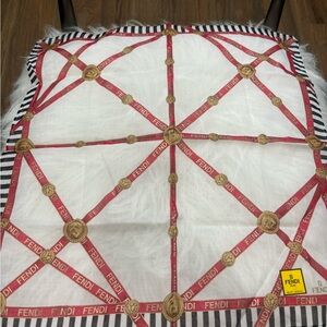 Fendi Red and Gold Accent Scarf